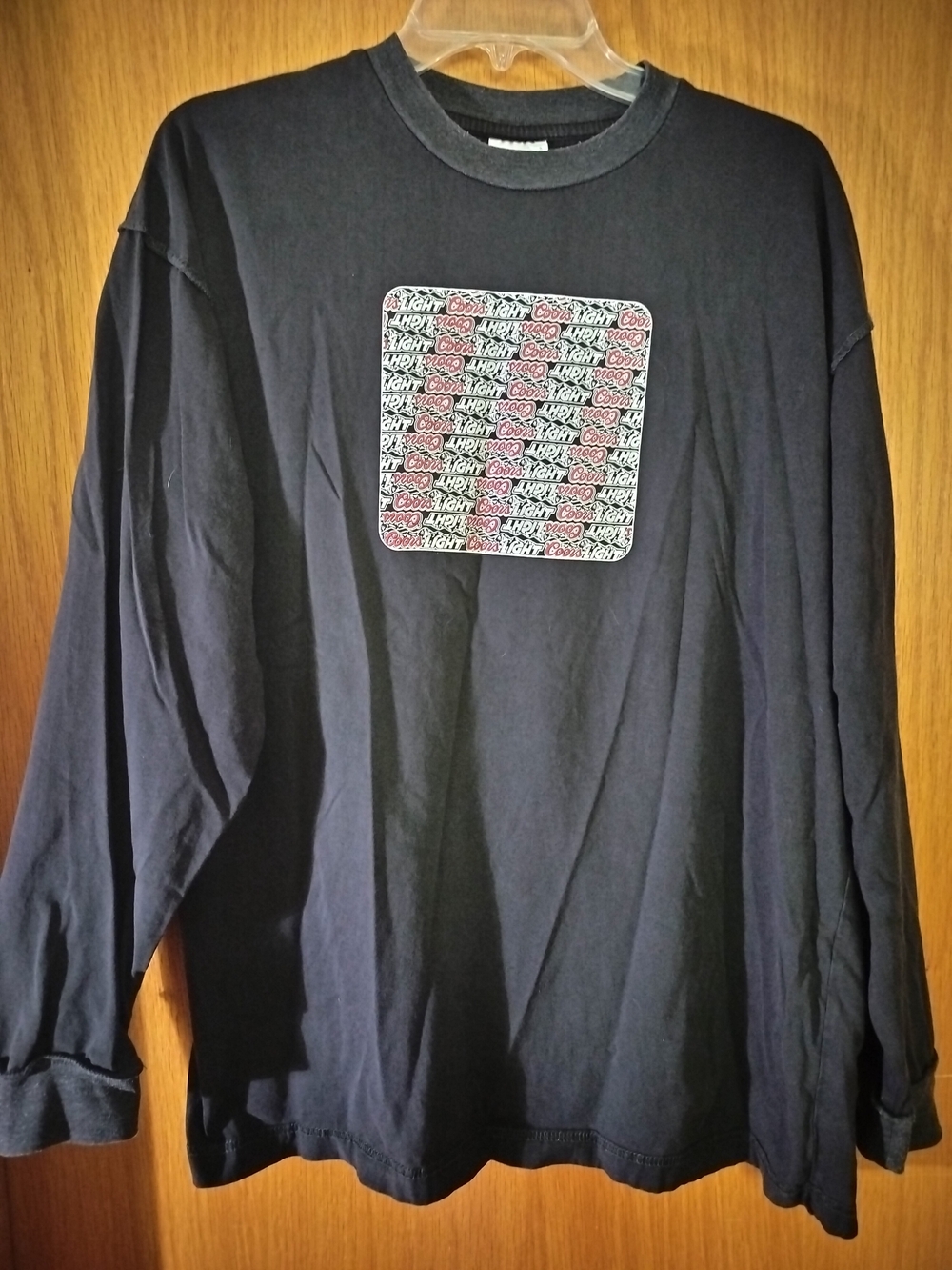 Vintage Coors Light Logo Black Long-Sleeve Graphic Mens T-Shirt Ride Brand Sz XL